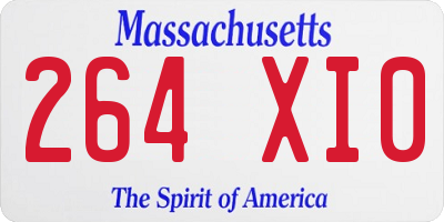 MA license plate 264XI0