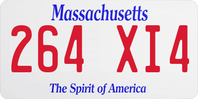 MA license plate 264XI4