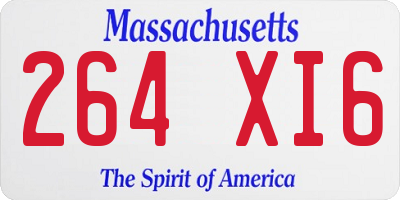 MA license plate 264XI6