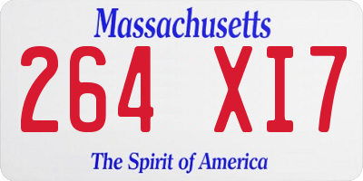 MA license plate 264XI7