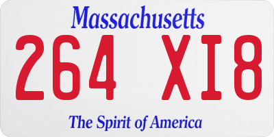 MA license plate 264XI8