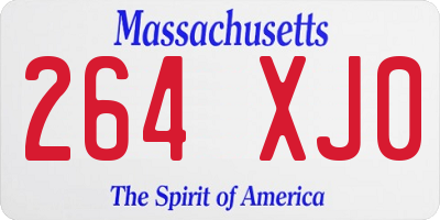 MA license plate 264XJ0