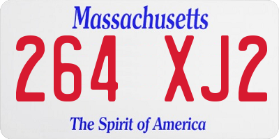 MA license plate 264XJ2