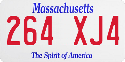 MA license plate 264XJ4