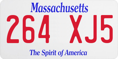 MA license plate 264XJ5