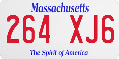 MA license plate 264XJ6