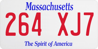 MA license plate 264XJ7