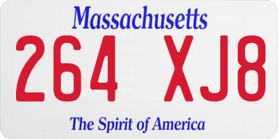 MA license plate 264XJ8