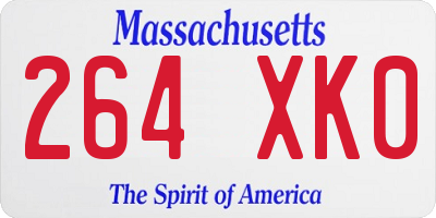 MA license plate 264XK0