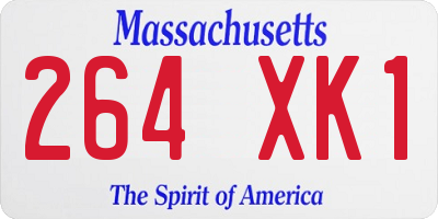 MA license plate 264XK1