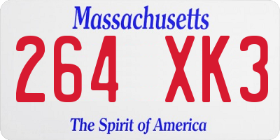 MA license plate 264XK3