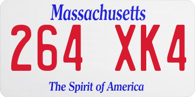 MA license plate 264XK4