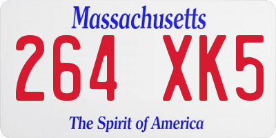 MA license plate 264XK5