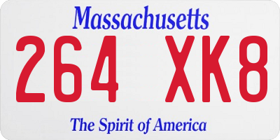 MA license plate 264XK8