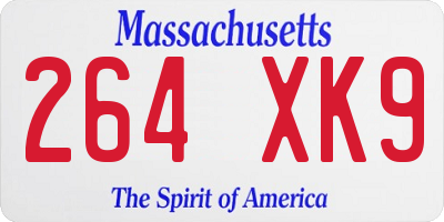 MA license plate 264XK9