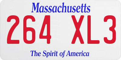 MA license plate 264XL3