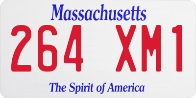 MA license plate 264XM1