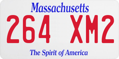 MA license plate 264XM2