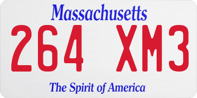 MA license plate 264XM3