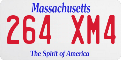 MA license plate 264XM4