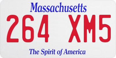 MA license plate 264XM5