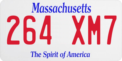 MA license plate 264XM7
