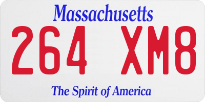 MA license plate 264XM8