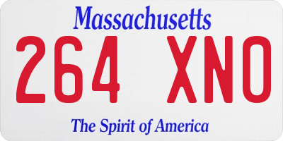 MA license plate 264XN0