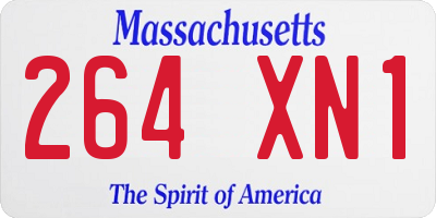 MA license plate 264XN1