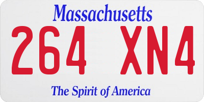 MA license plate 264XN4