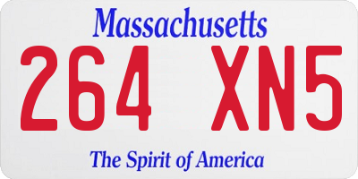 MA license plate 264XN5