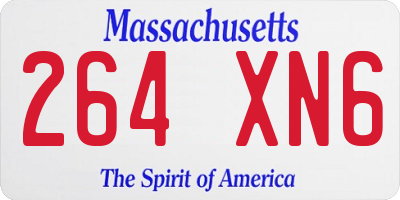 MA license plate 264XN6