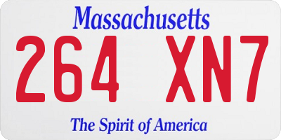 MA license plate 264XN7