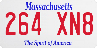 MA license plate 264XN8