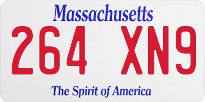 MA license plate 264XN9