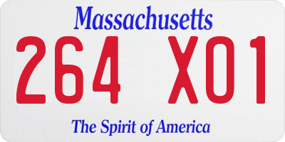 MA license plate 264XO1