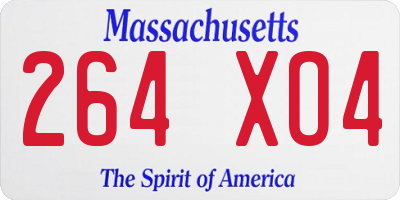 MA license plate 264XO4