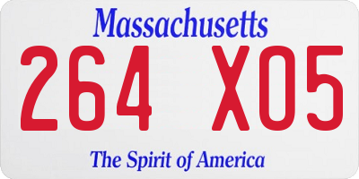 MA license plate 264XO5