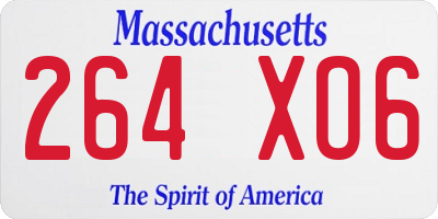 MA license plate 264XO6