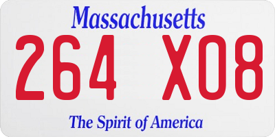 MA license plate 264XO8