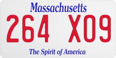 MA license plate 264XO9