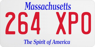 MA license plate 264XP0