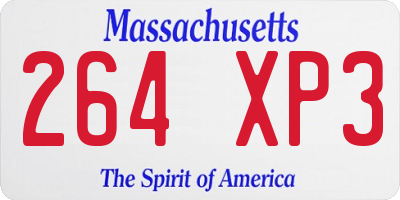MA license plate 264XP3