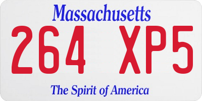 MA license plate 264XP5
