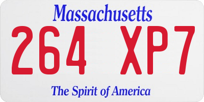 MA license plate 264XP7