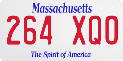 MA license plate 264XQ0
