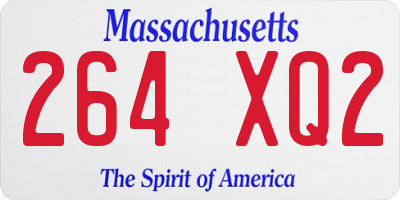 MA license plate 264XQ2