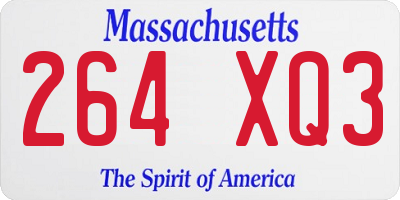 MA license plate 264XQ3