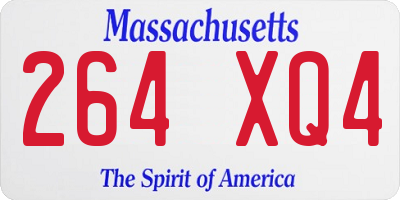 MA license plate 264XQ4