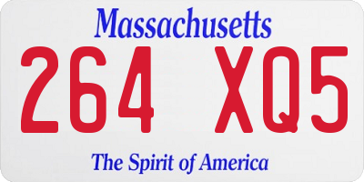 MA license plate 264XQ5